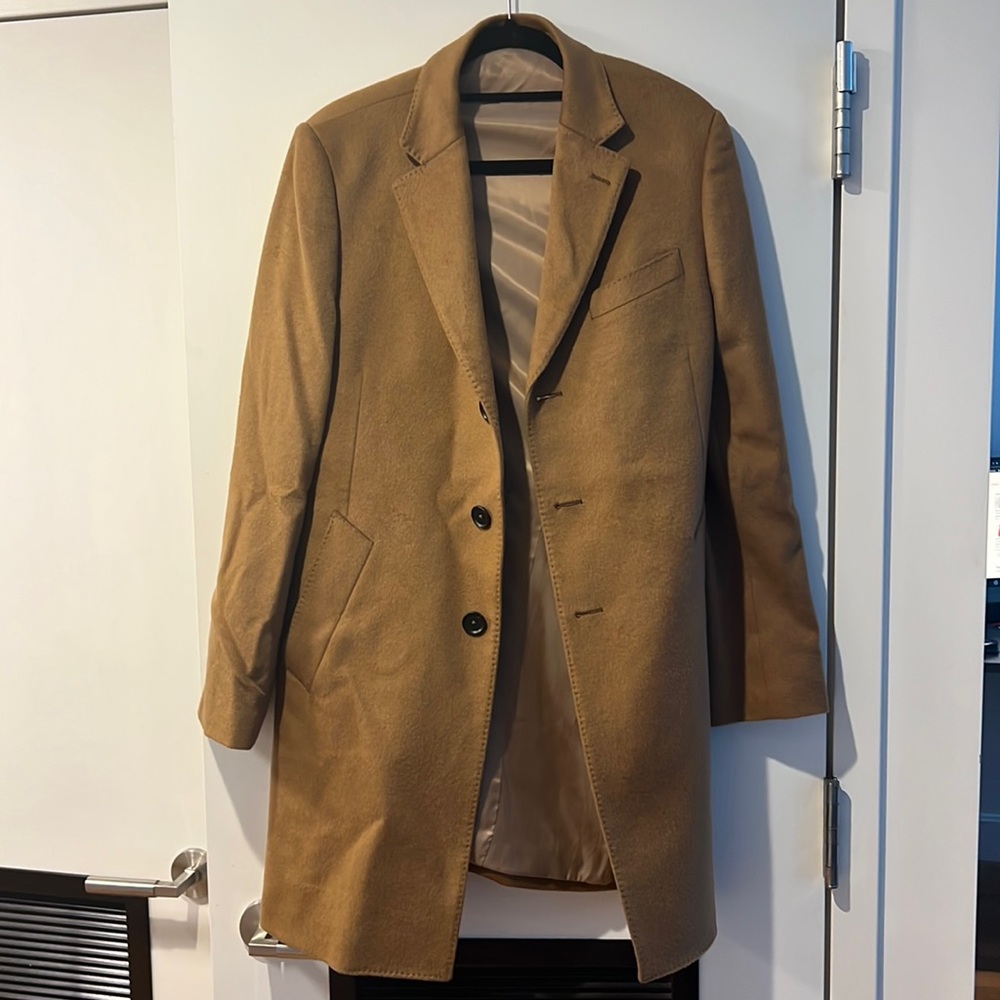 Men’s Hawes & Curtis overcoat in Tan Size 38R US
